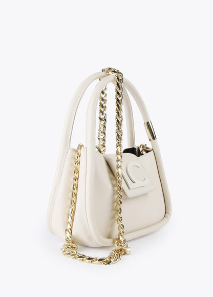 12427010-Mini crossbody bag with piping and logo-Raw