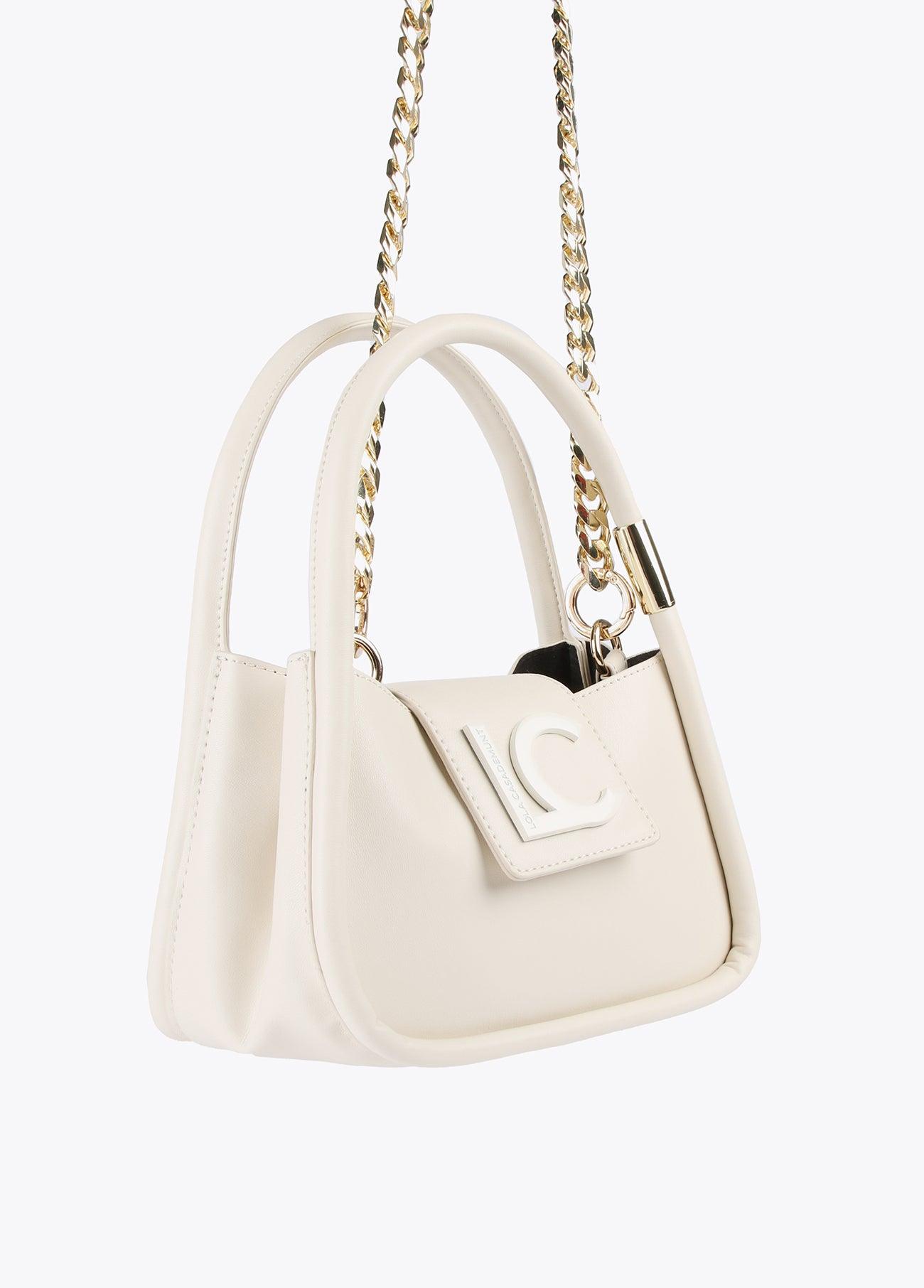 12427010-Mini crossbody bag with piping and logo-Raw