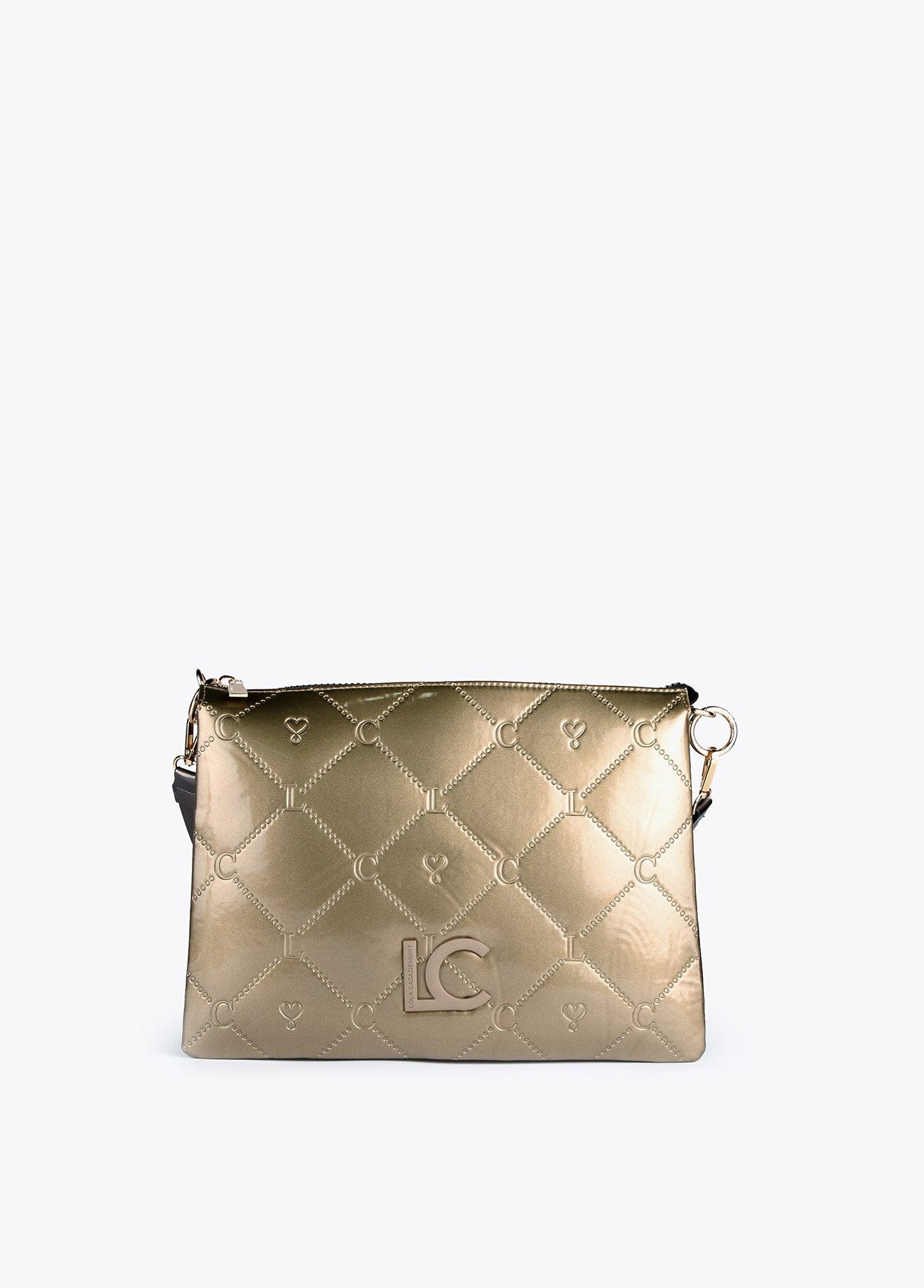 12427013-Patent leather crossbody bag-Golden