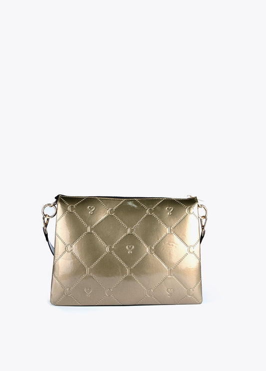 12427013-Patent leather crossbody bag-Golden