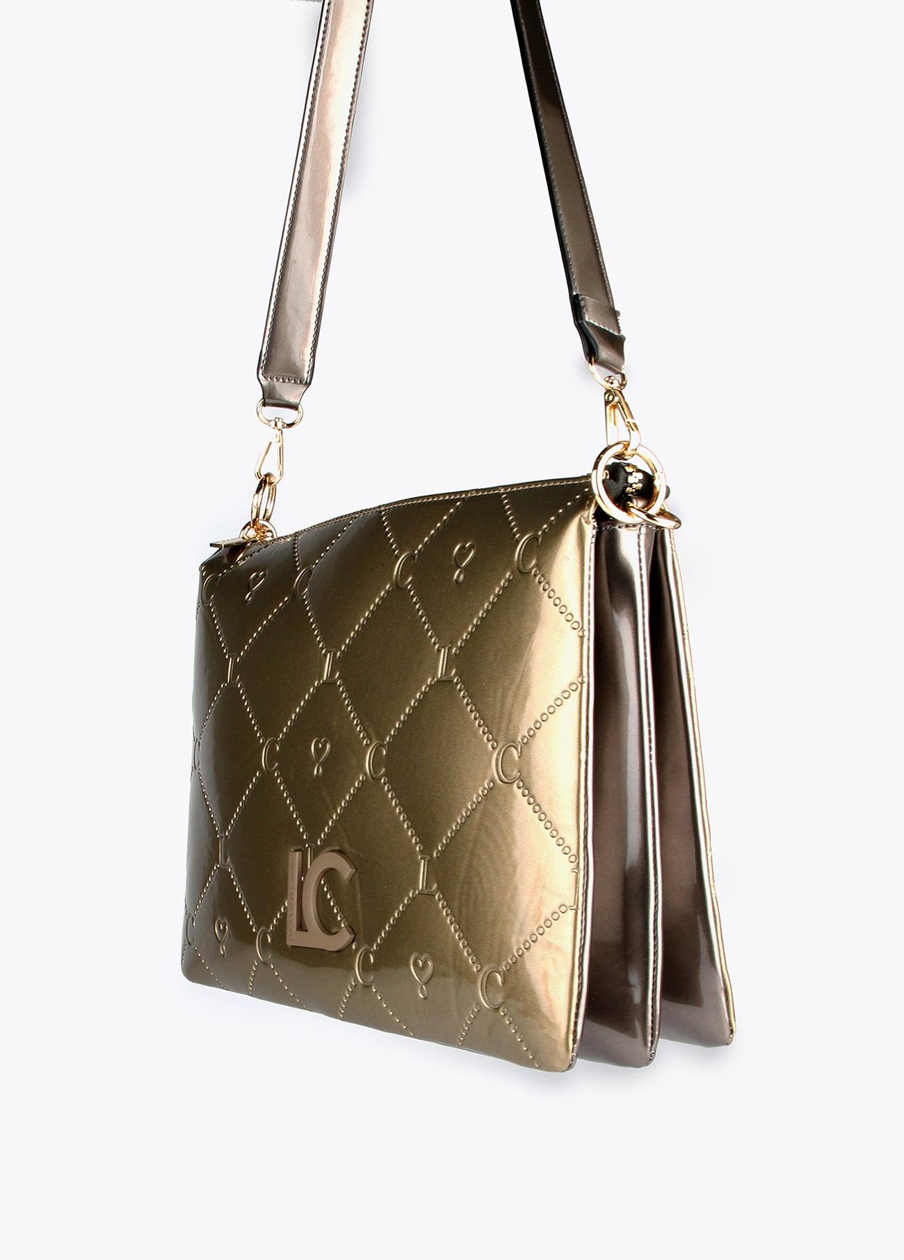 12427013-Patent leather crossbody bag-Golden