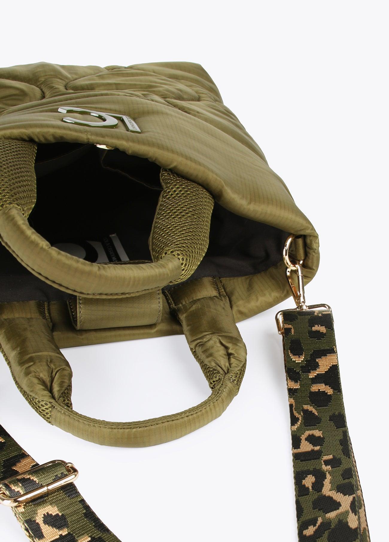 12427018-Quilted crossbody bag  -Kaki