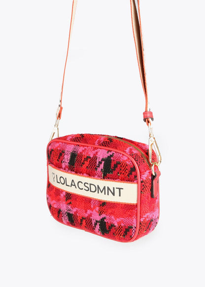 12427019-Houndstooth crossbody bag-Red