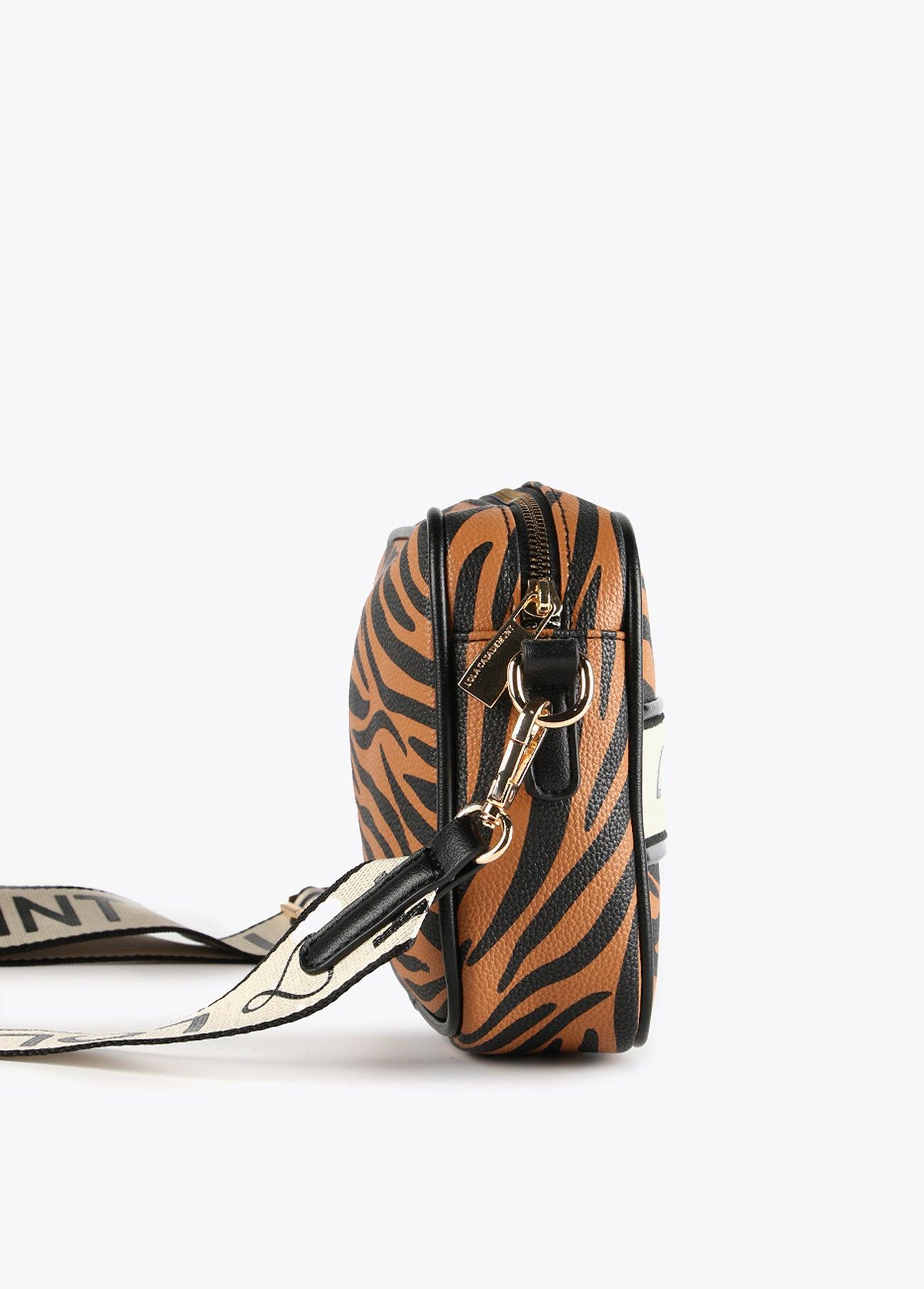 12427021-Zebra animal print crossbody bag-Brown