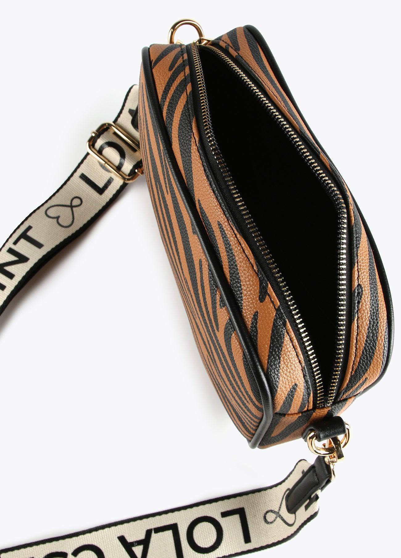 12427021-Zebra animal print crossbody bag-Brown