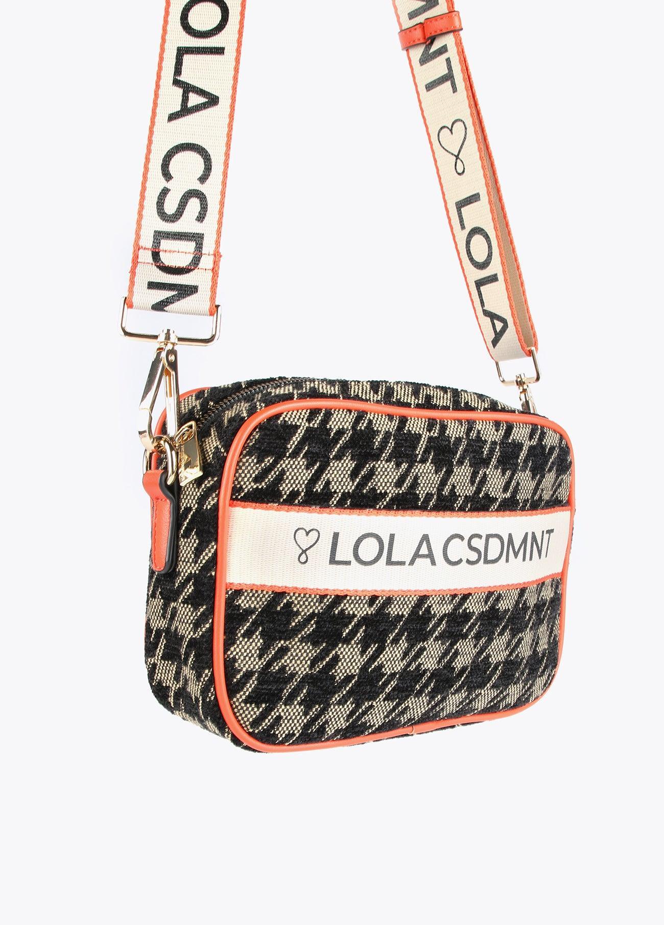 12427024-Houndstooth crossbody bag-Printed