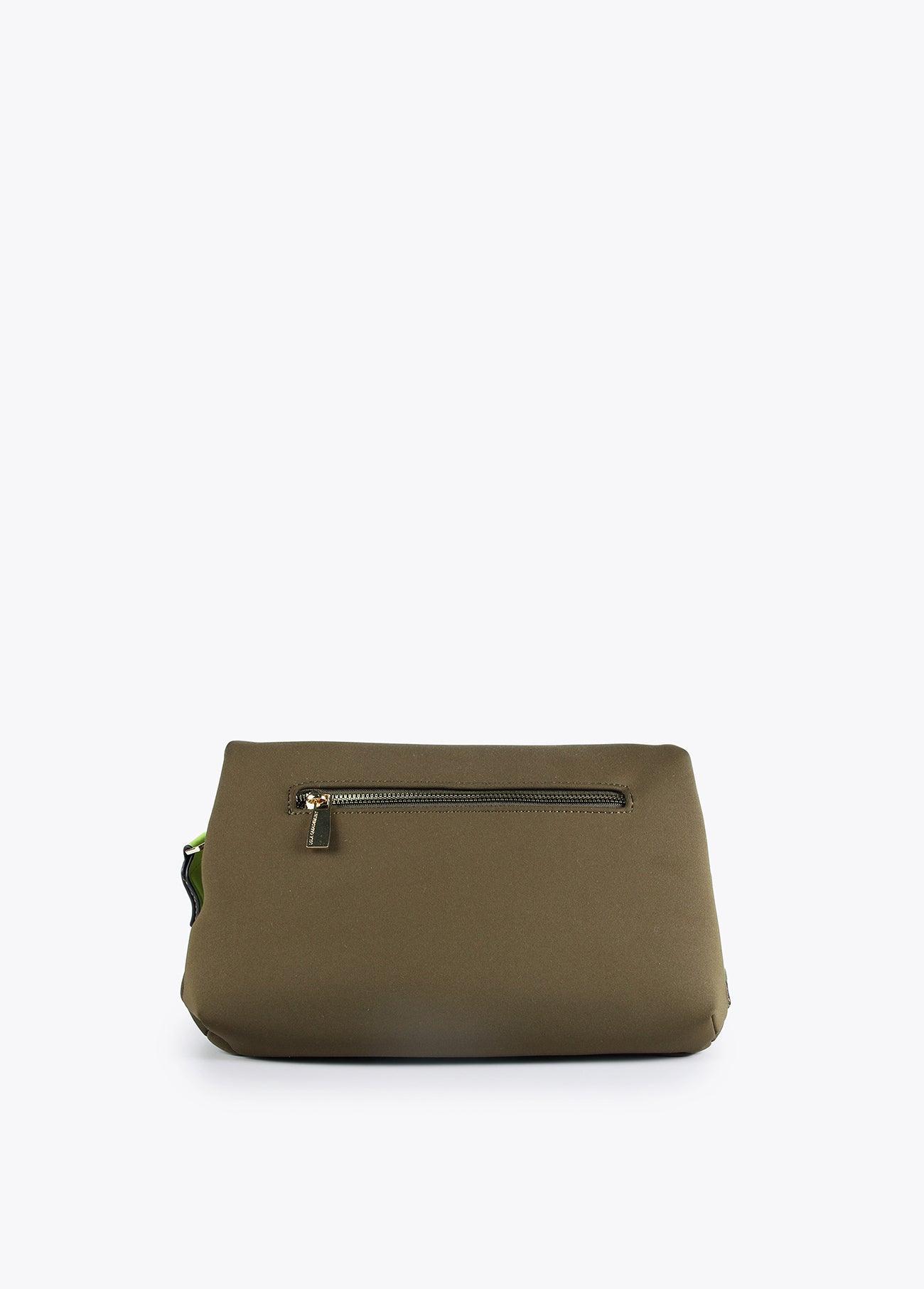12427029-Neoprene crossbody bag with logo-Kaki