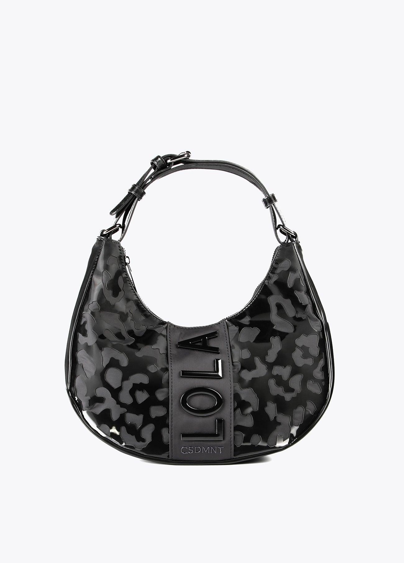 12427030-Animal print crossbody bag-Black