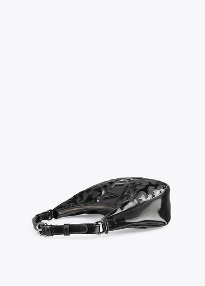 12427030-Animal print crossbody bag-Black