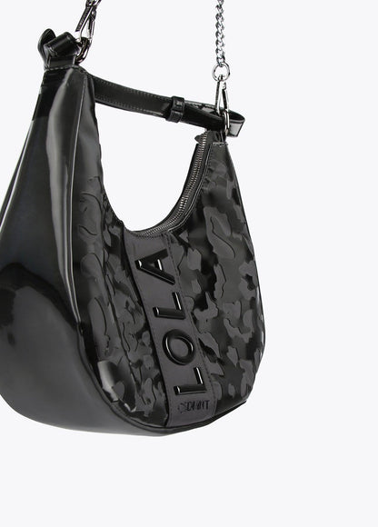 12427030-Animal print crossbody bag-Black