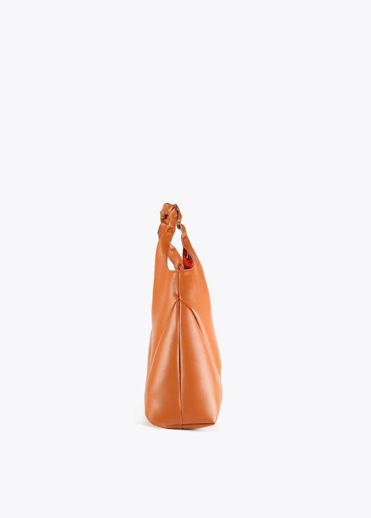12428012-Tote bag with crinkle-effect handle-Camel