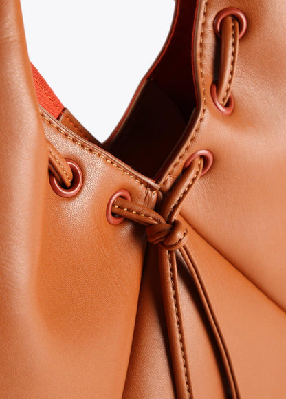 12428012-Tote bag with crinkle-effect handle-Camel