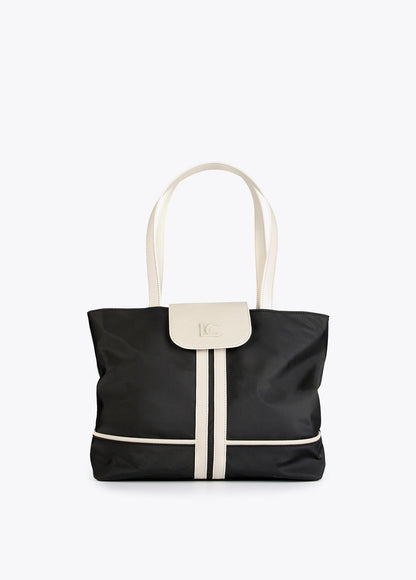 12428020-Tote bag with neon details-Black