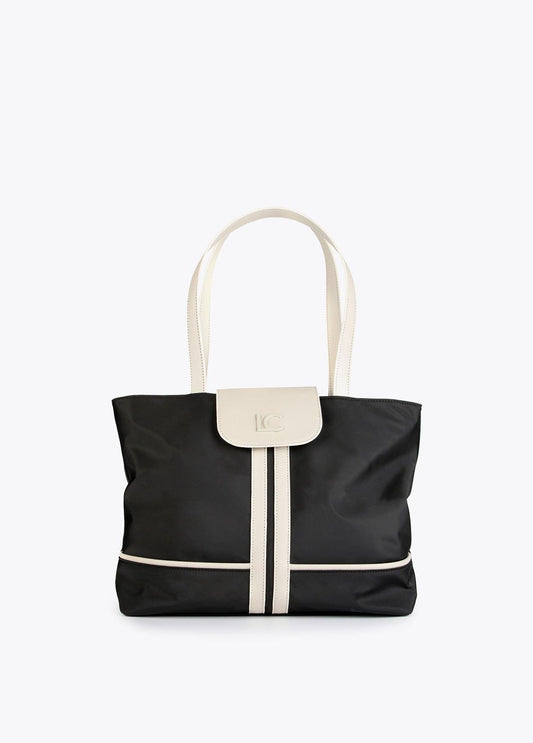 12428020-Tote bag with neon details-Black
