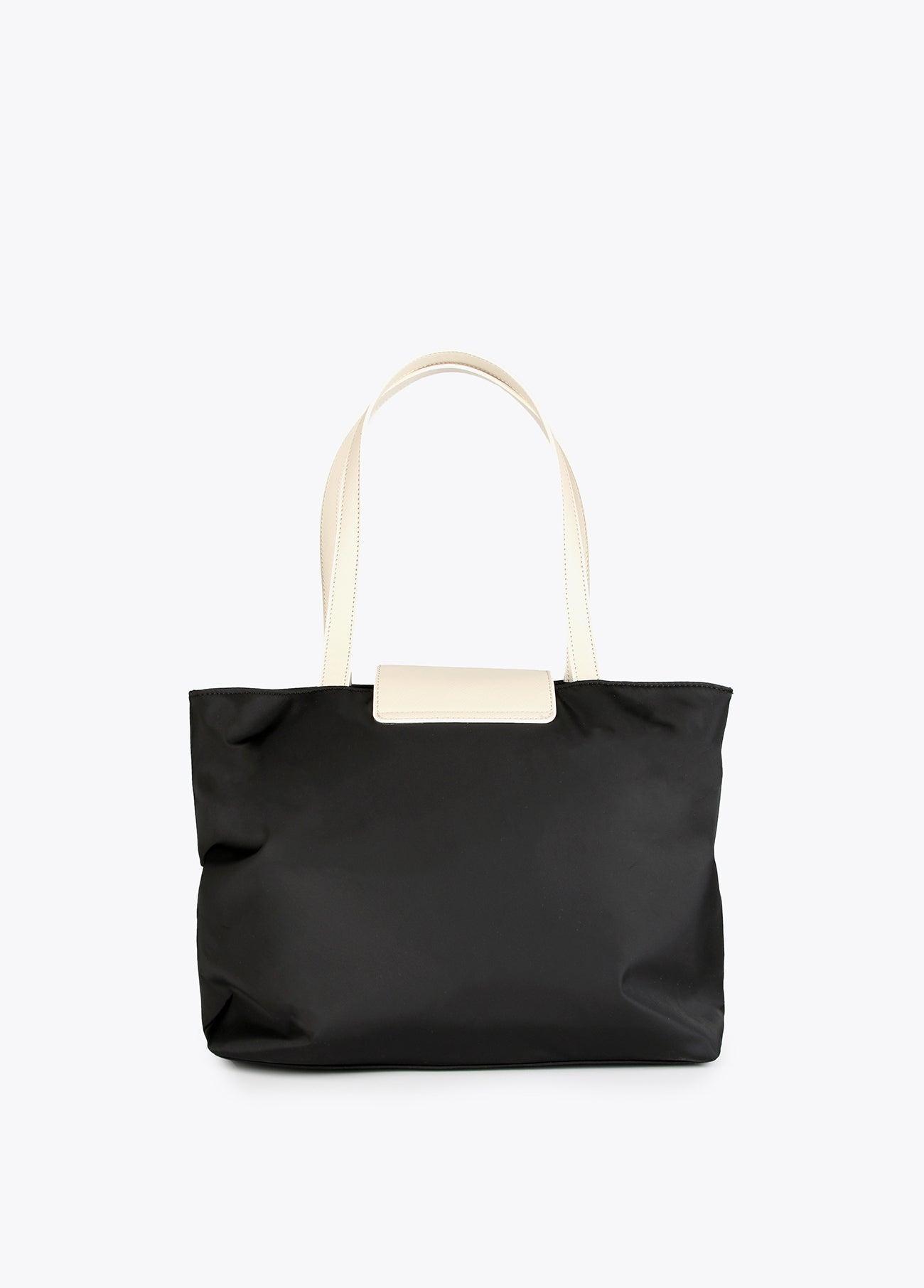 12428020-Tote bag with neon details-Black