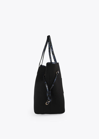 12428026-Metallic animal print tote bag-Blue