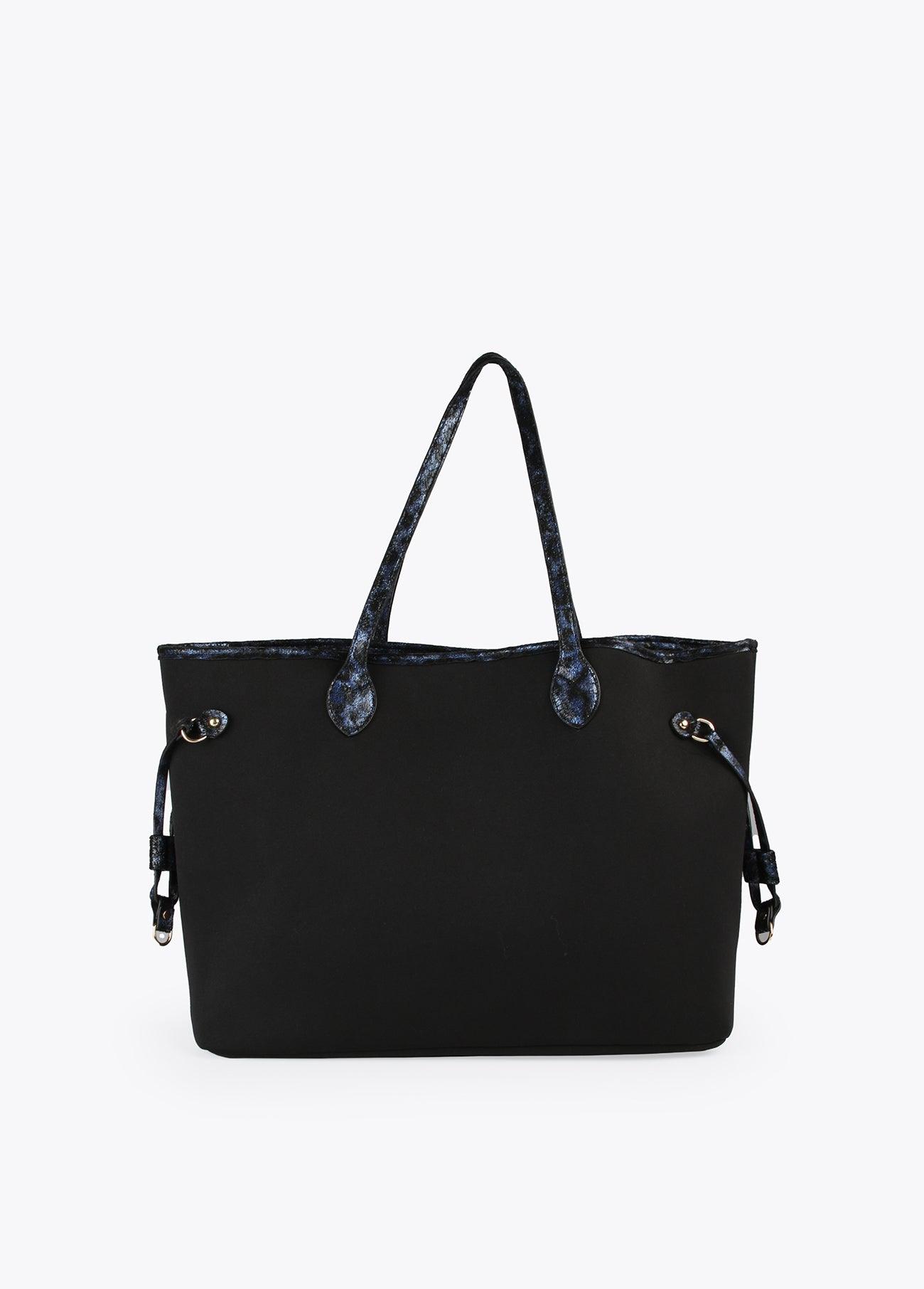 12428026-Metallic animal print tote bag-Blue