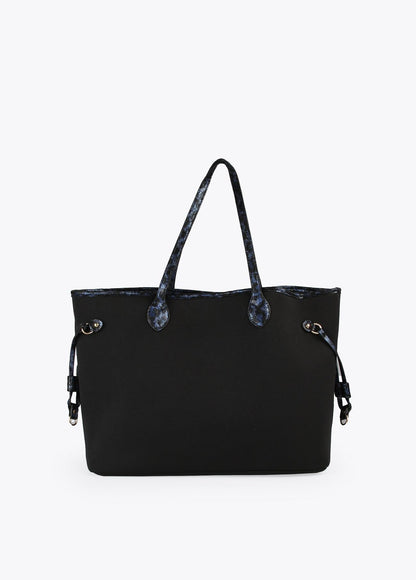 12428026-Metallic animal print tote bag-Blue