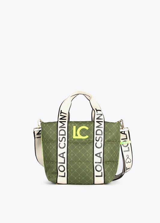 12428031-Mini monogrammed tote bag-Kaki