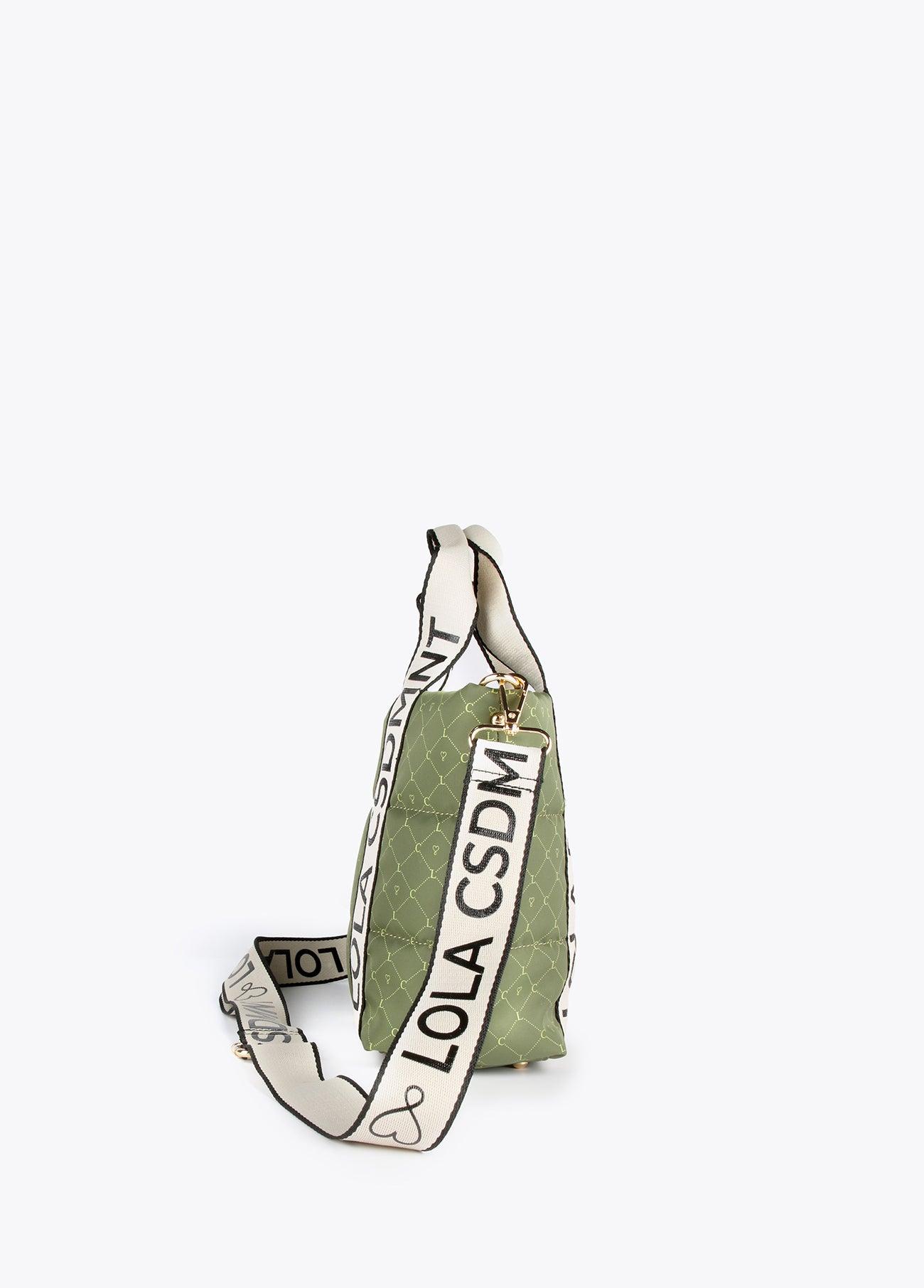 12428031-Mini monogrammed tote bag-Kaki