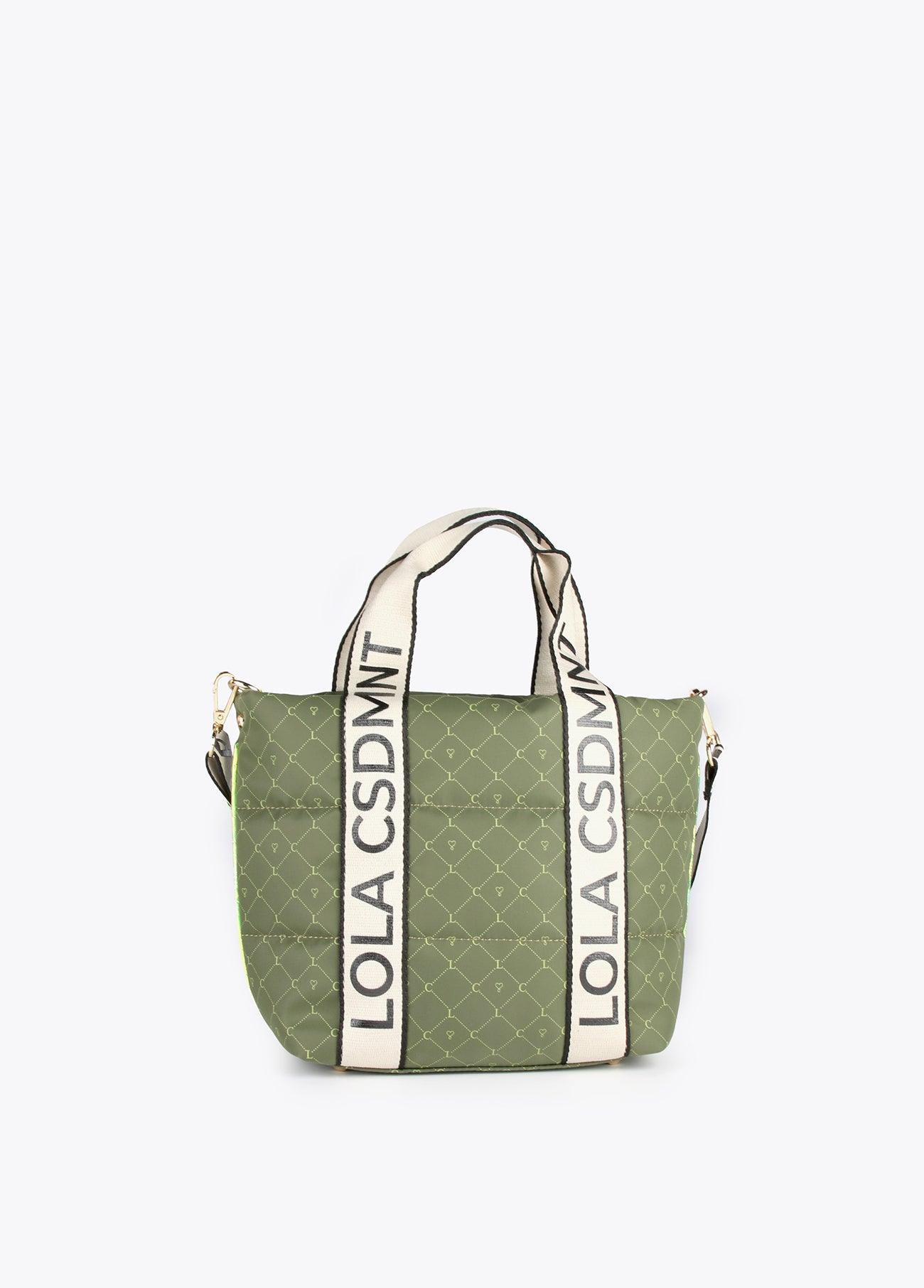 12428031-Mini monogrammed tote bag-Kaki