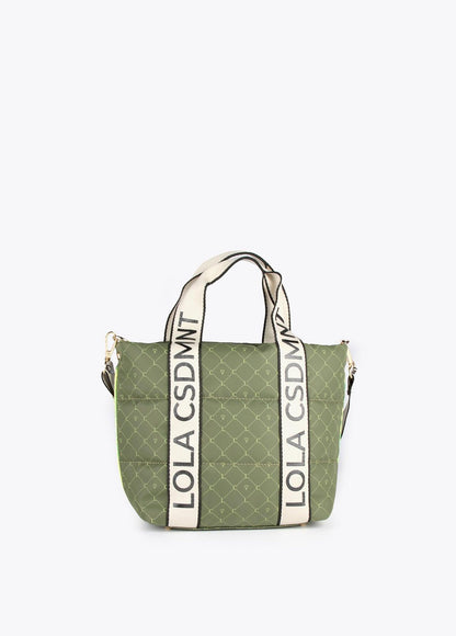 12428031-Mini monogrammed tote bag-Kaki