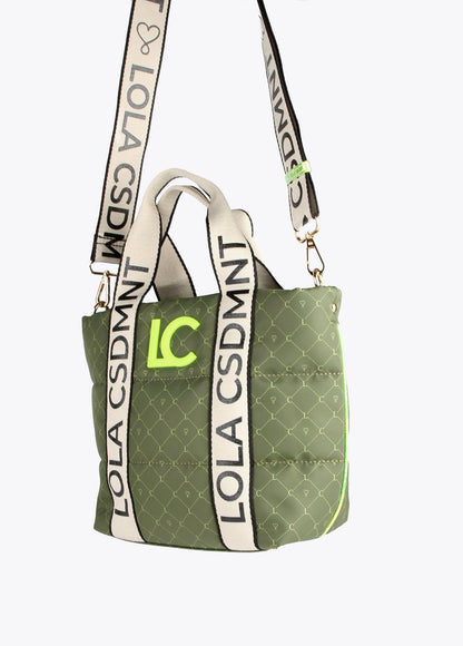 12428031-Mini monogrammed tote bag-Kaki