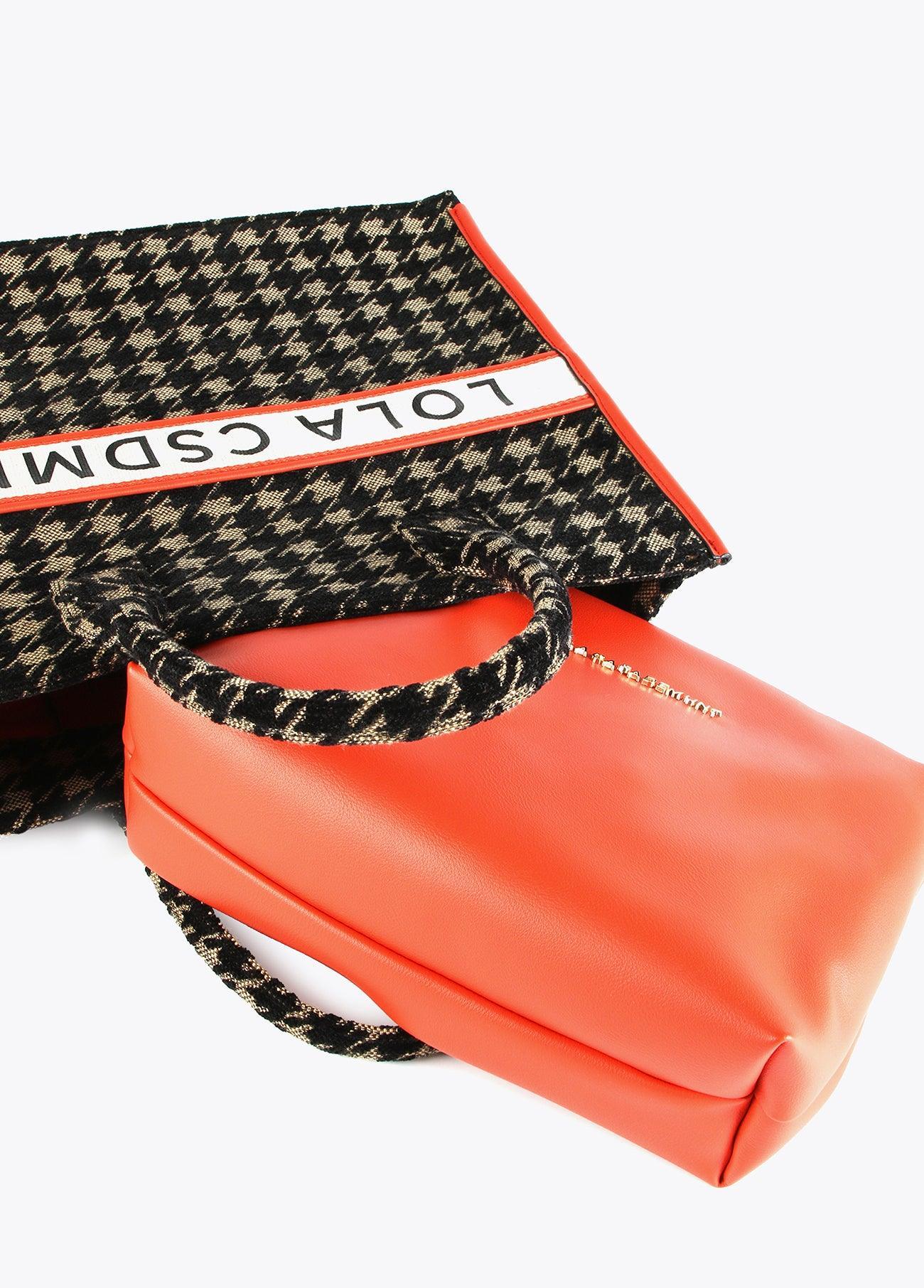 12428036-Houndstooth tote bag-Printed
