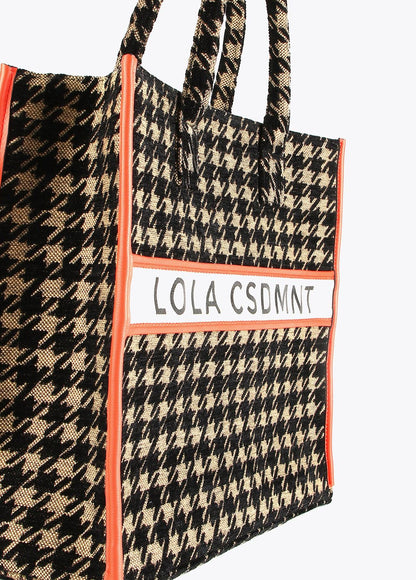 12428036-Houndstooth tote bag-Printed