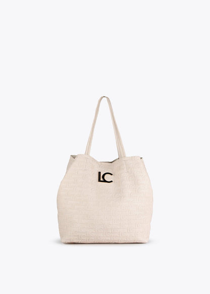 12428039-Embossed monogram tote bag-Raw