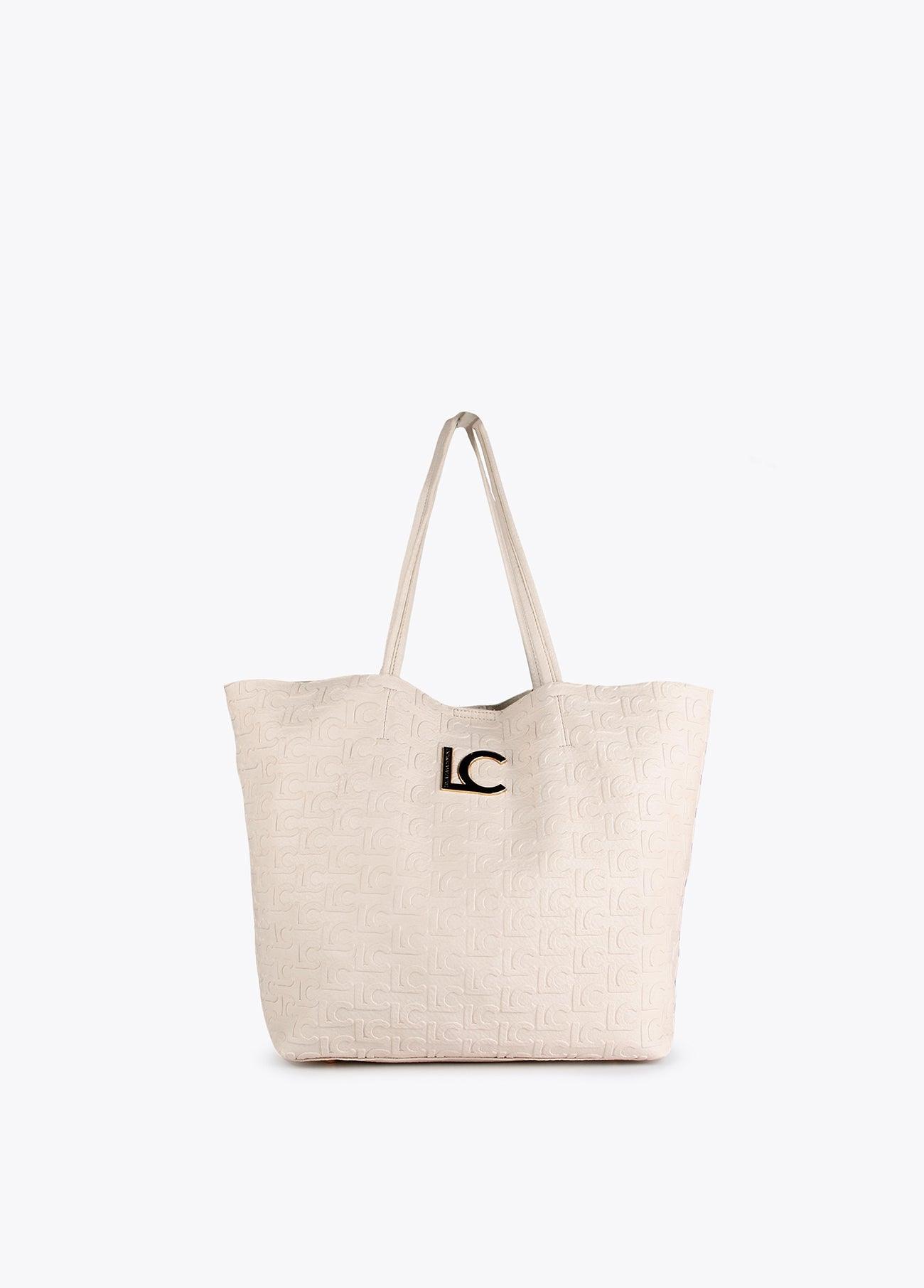 12428039-Embossed monogram tote bag-Raw