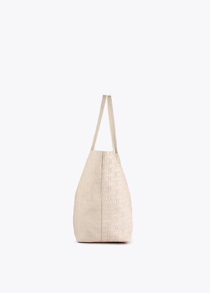 12428039-Embossed monogram tote bag-Raw