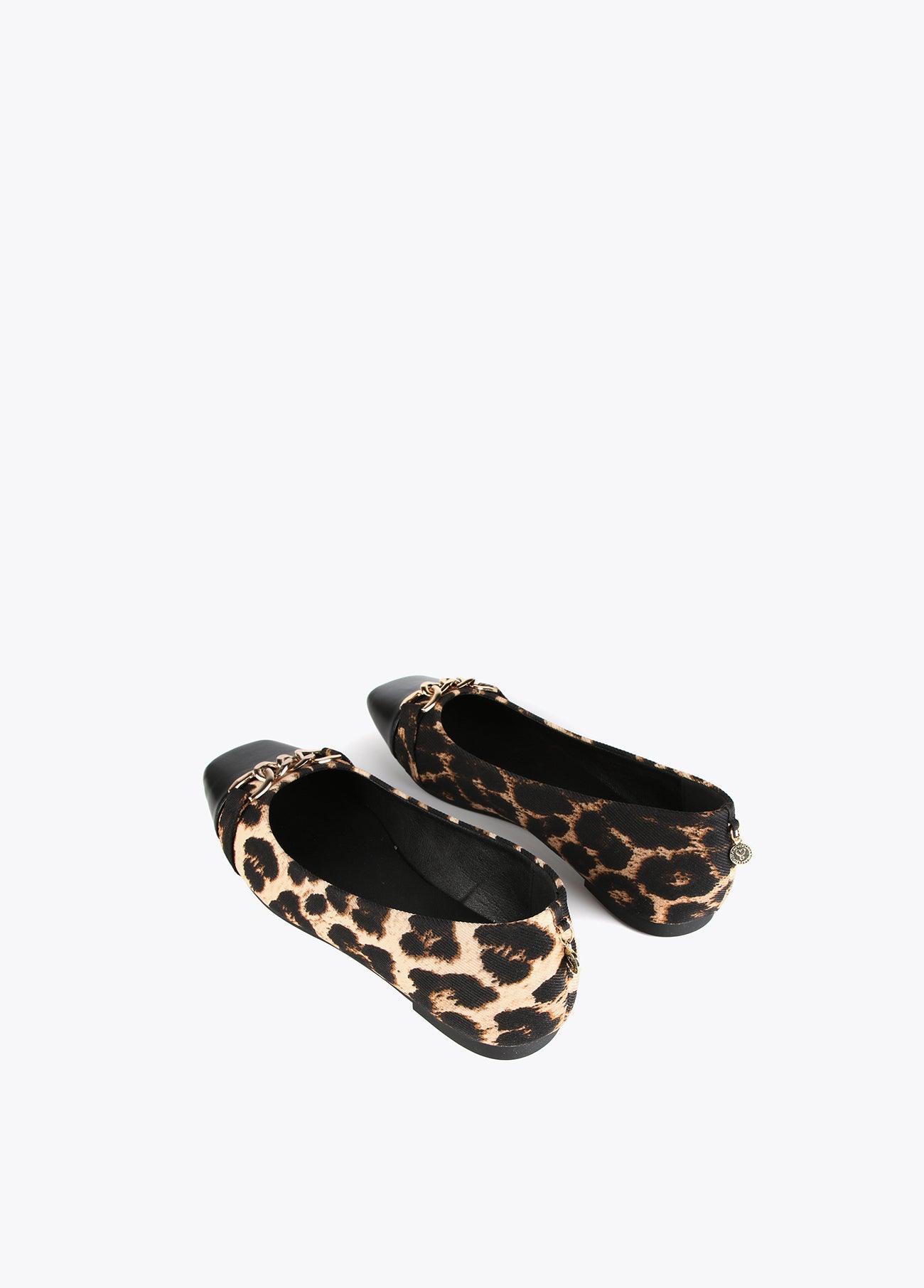 12432005-Flat ballerinas with chains-Printed