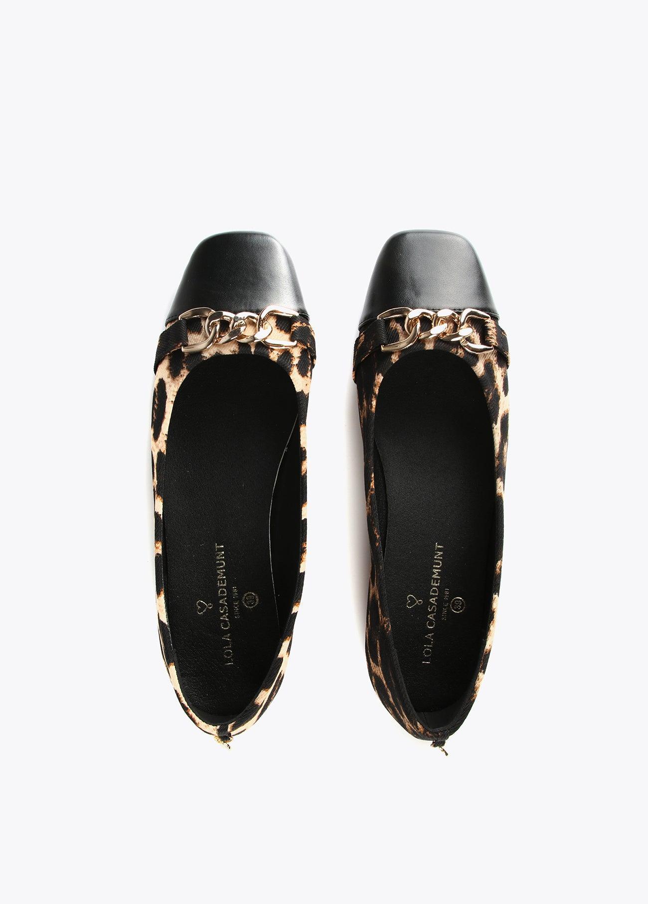 12432005-Flat ballerinas with chains-Printed