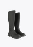 12433007-Rubberised knee-high boots-Black