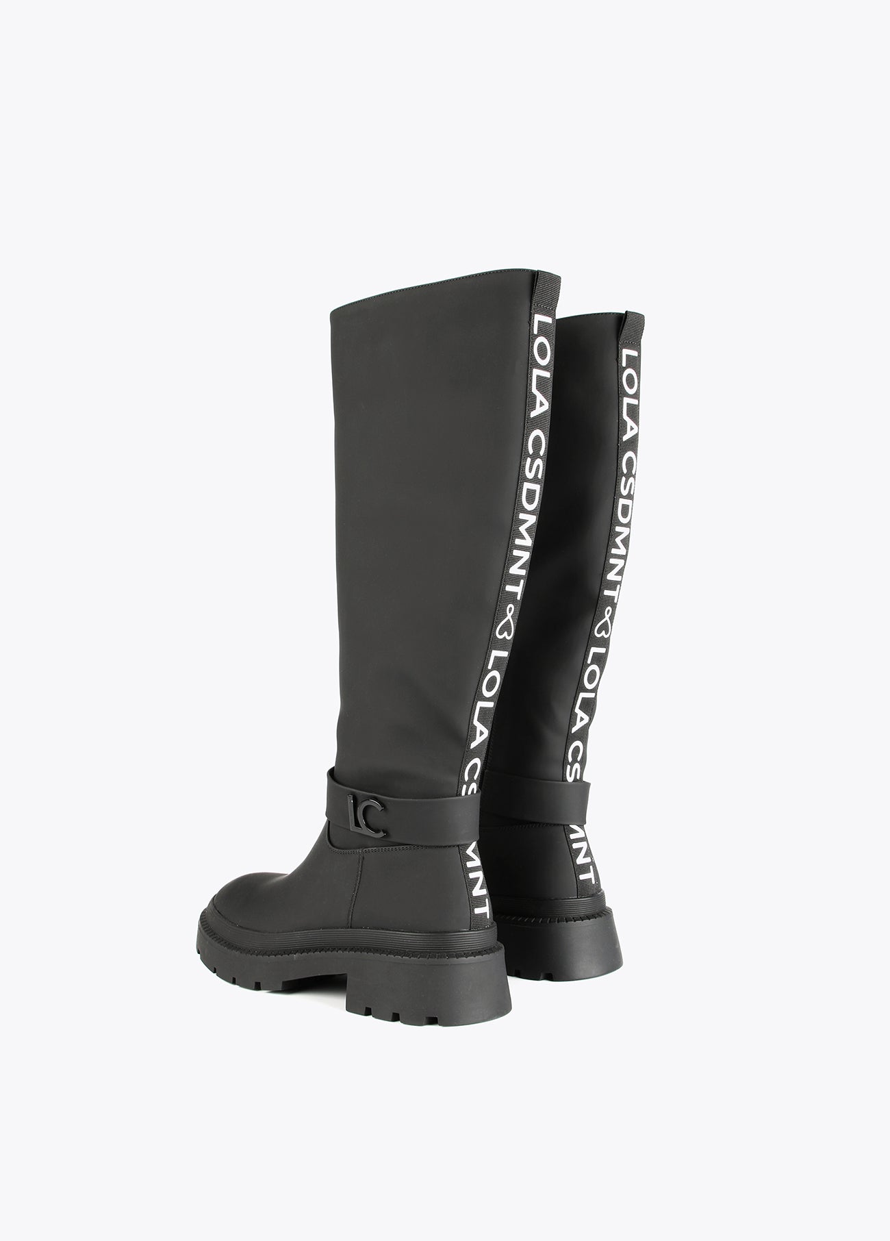12433007-Rubberised knee-high boots-Black