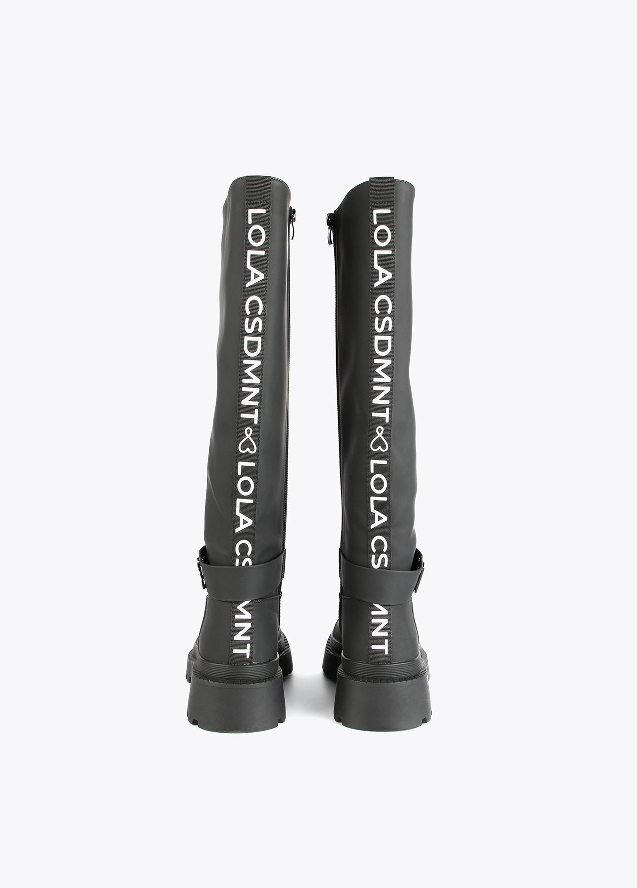 12433007-Rubberised knee-high boots-Black