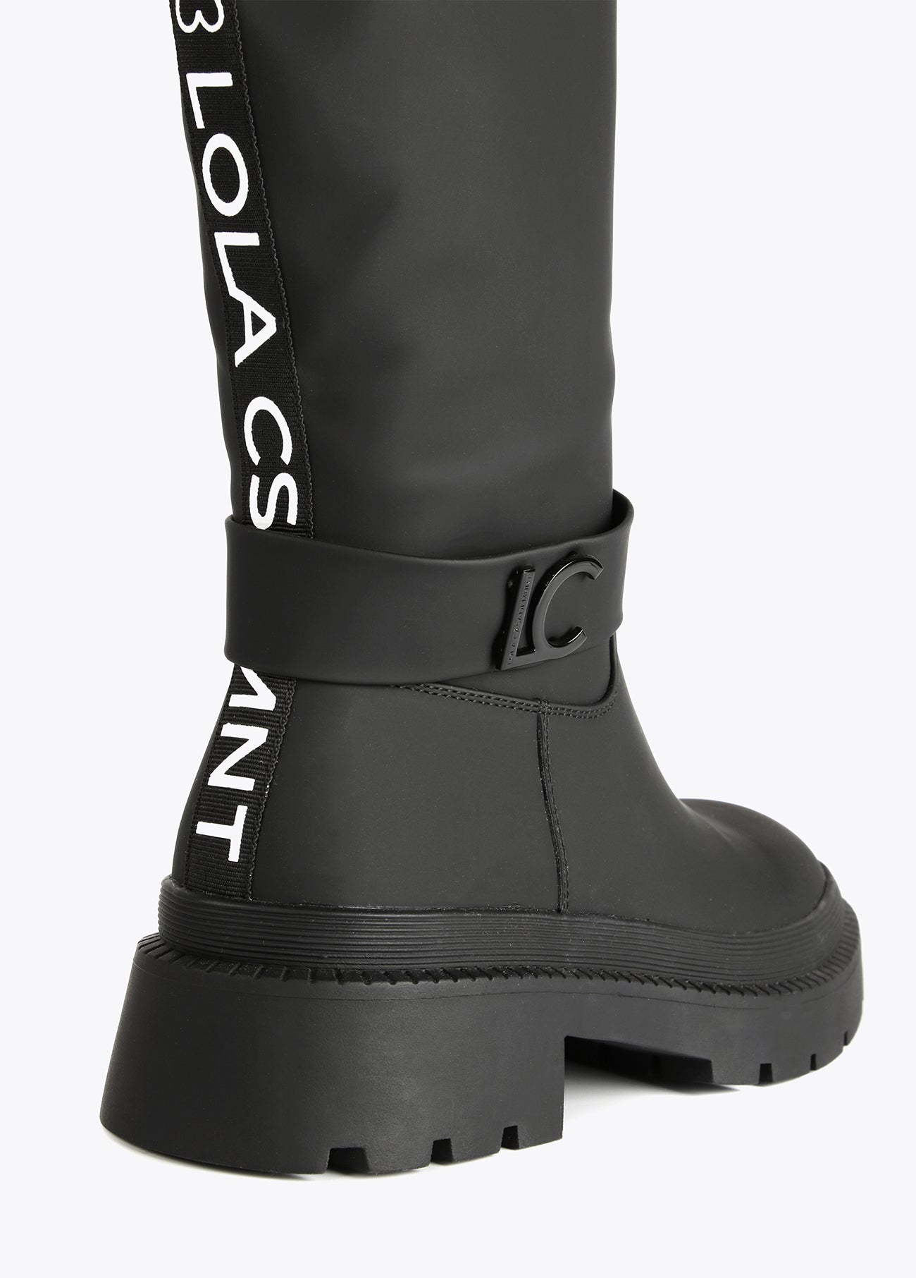 12433007-Rubberised knee-high boots-Black