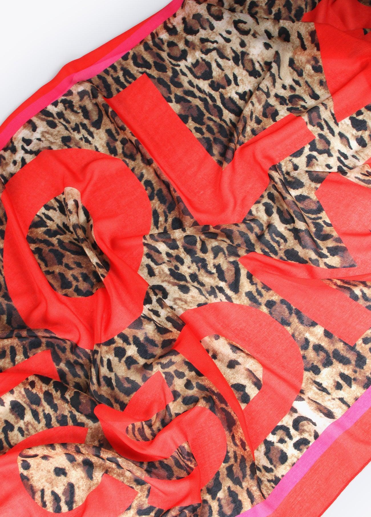 12440001-Animal print shawl-Printed