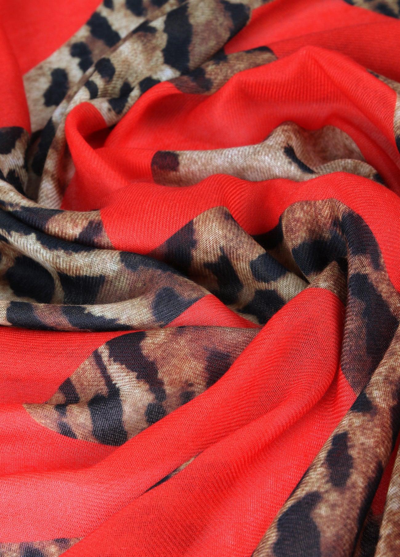 12440001-Animal print shawl-Printed