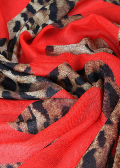 12440001-Animal print shawl-Printed
