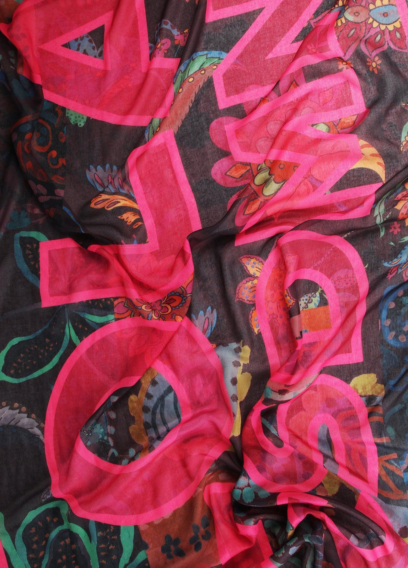 12440003-Wildflower print shawl-Printed