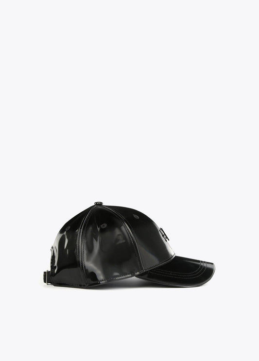 12443016-Patent leather cap-Black