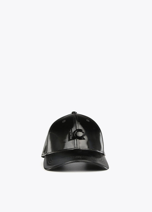 12443016-Patent leather cap-Black