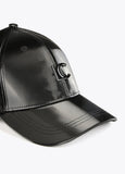 12443016-Patent leather cap-Black