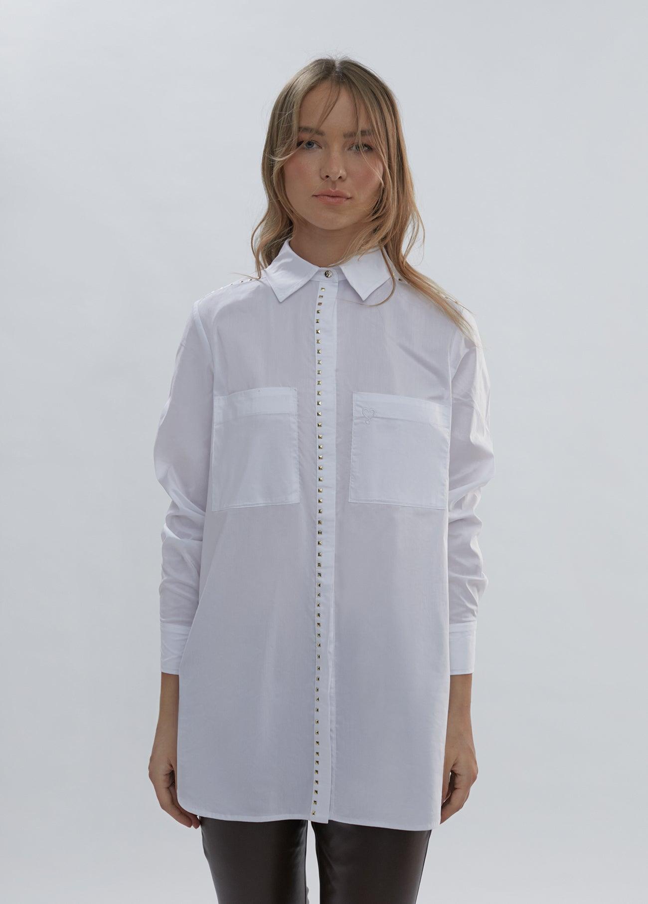 12460002-Studded shirt-White