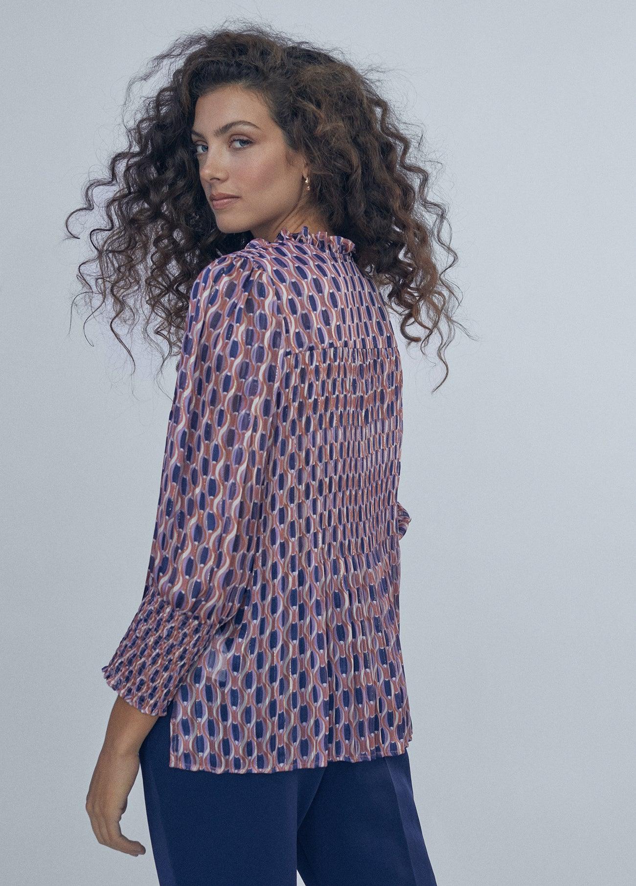 12460003-Geometric print shirt-Multi