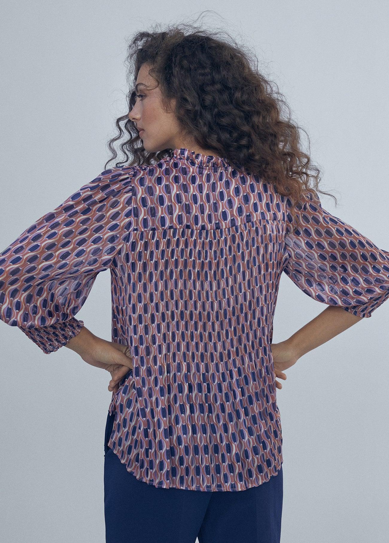 12460003-Geometric print shirt-Multi