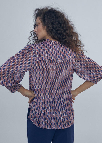 12460003-Geometric print shirt-Multi