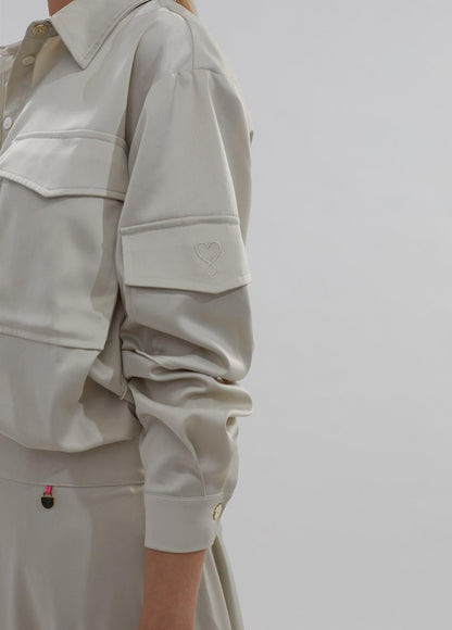 12460019-Satin overshirt-Ivory
